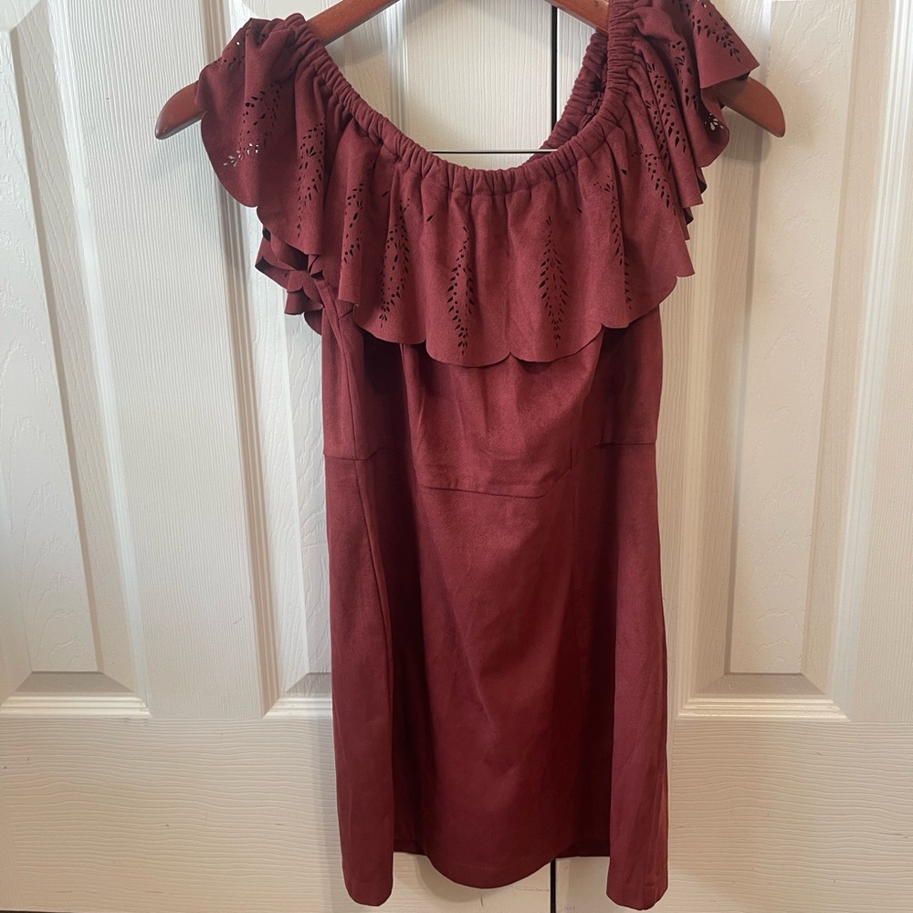 Shyanne Red Ruffled Off-Shoulder Mini Dress